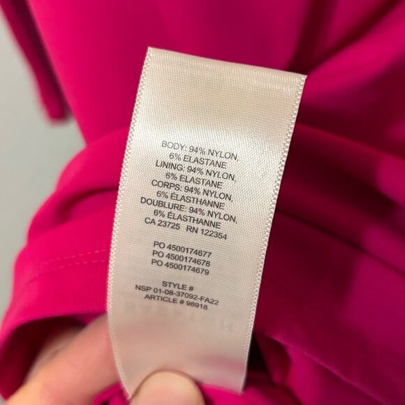 Babaton Aritzia NWT Contour Squareneck Long Sleeve Mini Dress Pink L - Picture 7 of 7